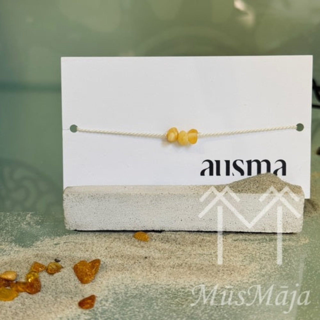 Zīda diega aproce DZINTARA GRAUDS AUSMA