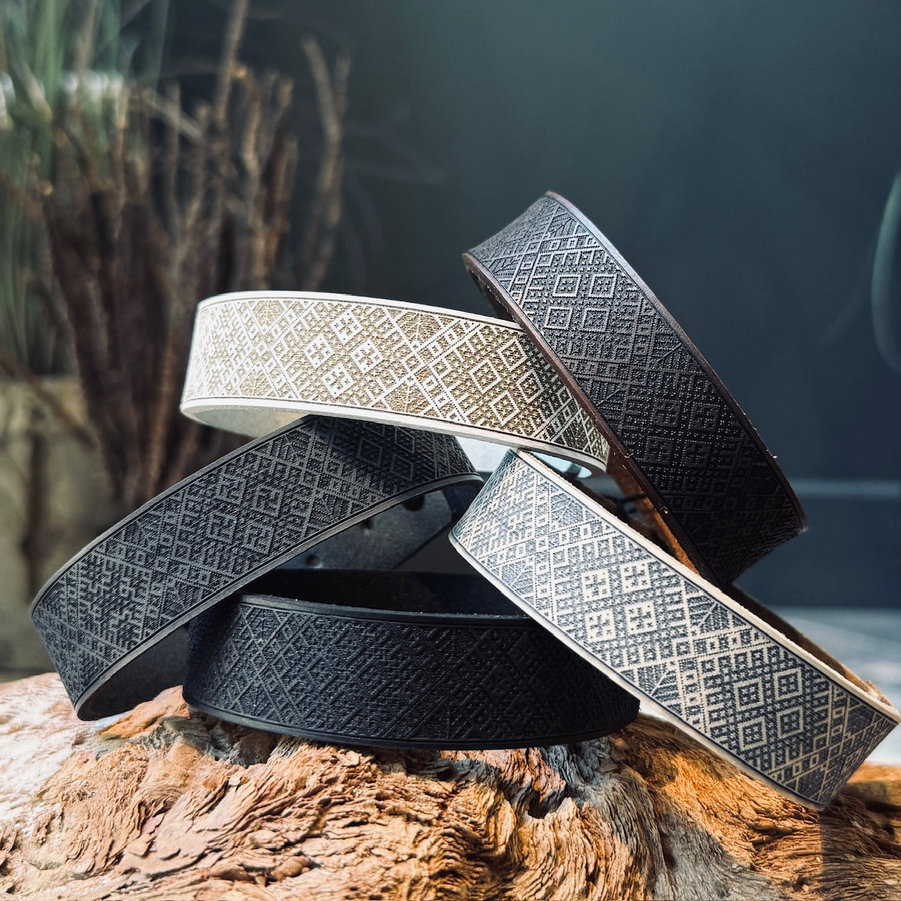 Ādas aproces ar LIELVĀRDES JOSTAS rakstu