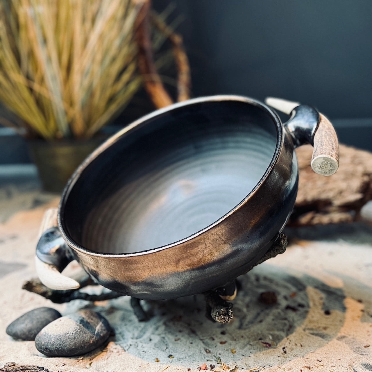 Keramikas bļodas BRONZA ar brieža ragu