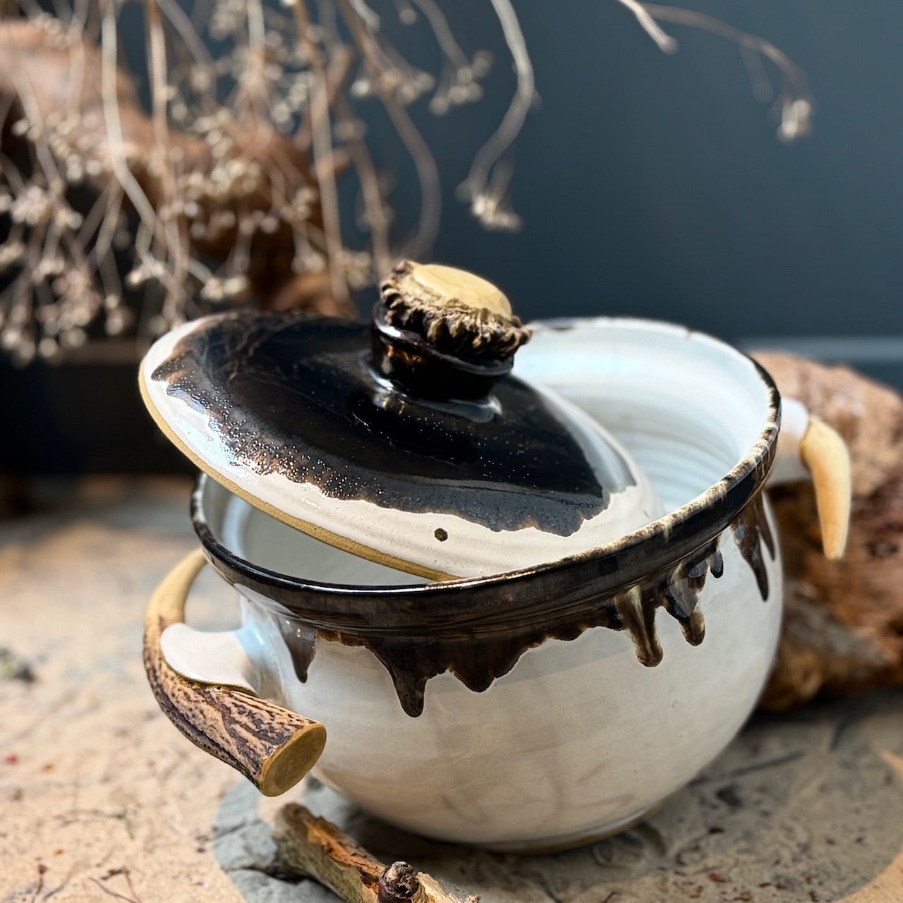 Keramikas bļodas BRONZA ar brieža ragu