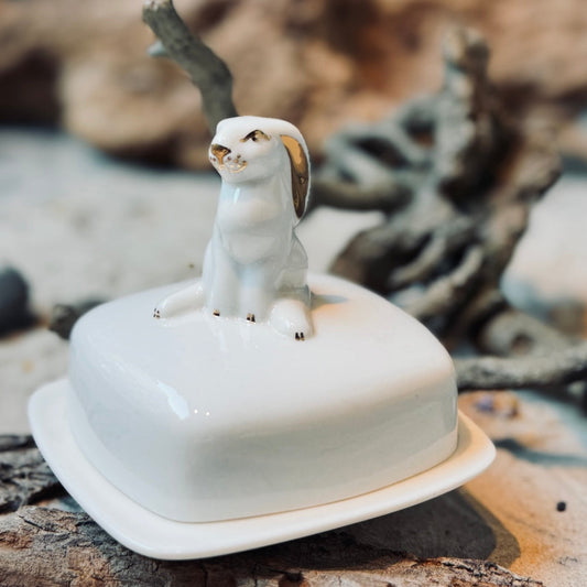 Porcelāna sviesta trauks ZAĶIS