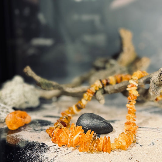 Pulētas dzintara krelles