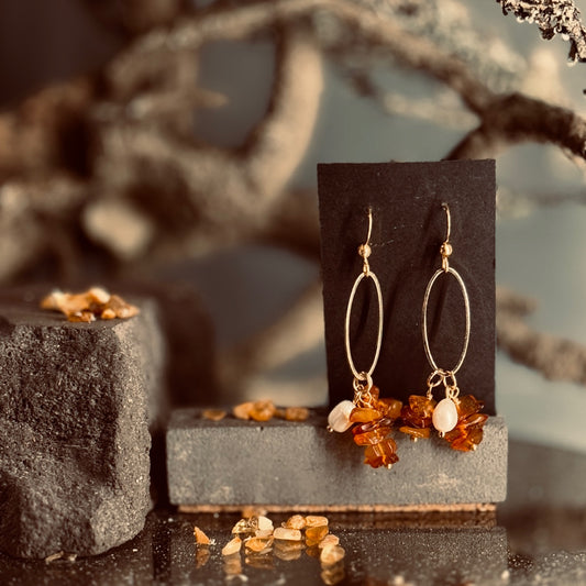 Dzintara auskari SKAIDAS