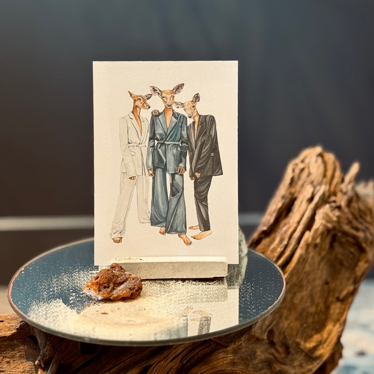 Akvareļu apsveikuma kartītes ZVĒRI - DĀMAS