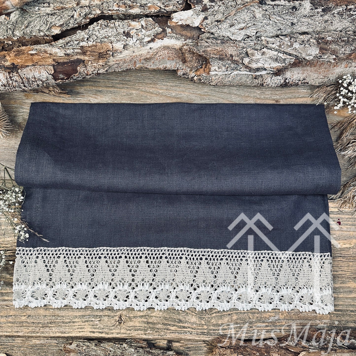 Lina galda celiņš "BAKLAŽĀNS" ar mežģīni "ROMANTIKA"