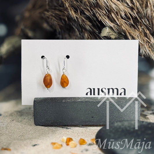 Sudraba auskari DZINTARA PĒRLE AUSMAS SAULE