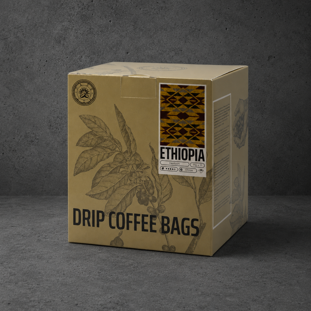 Pilināšanas (DRIP) kafijas maisiņi kastē