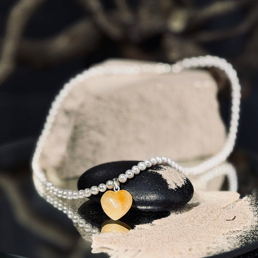 Upes pērļu kaklarota DZINTARA SIRDS