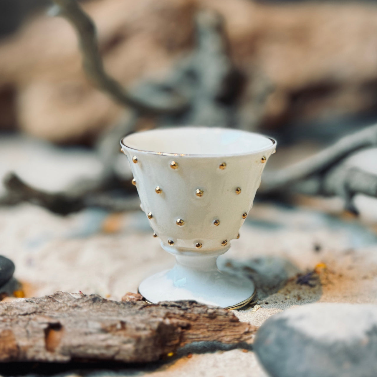 Porcelāna vīna kauss ZELTA PUMPIŅA