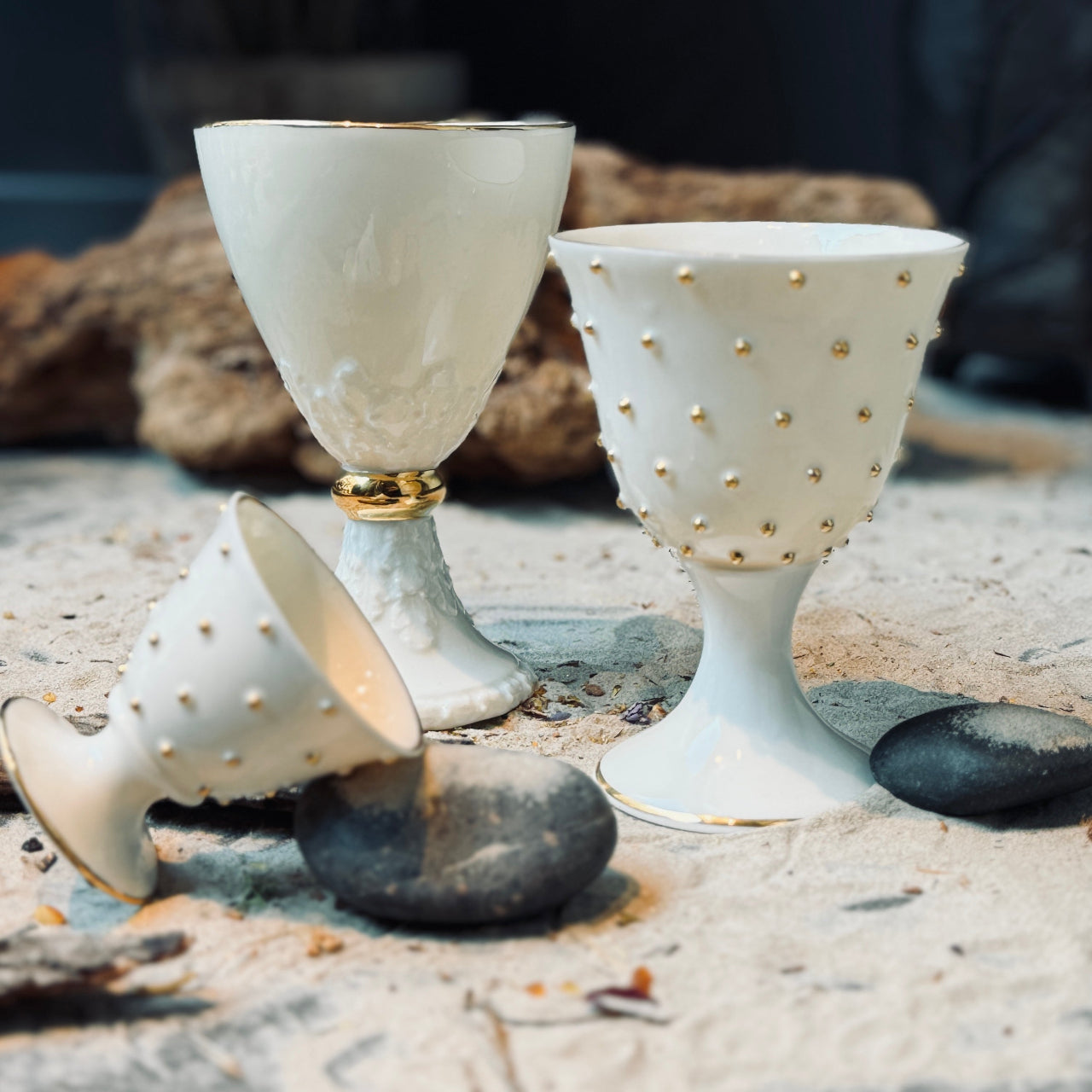 Porcelāna vīna kauss ZELTA PUMPIŅA