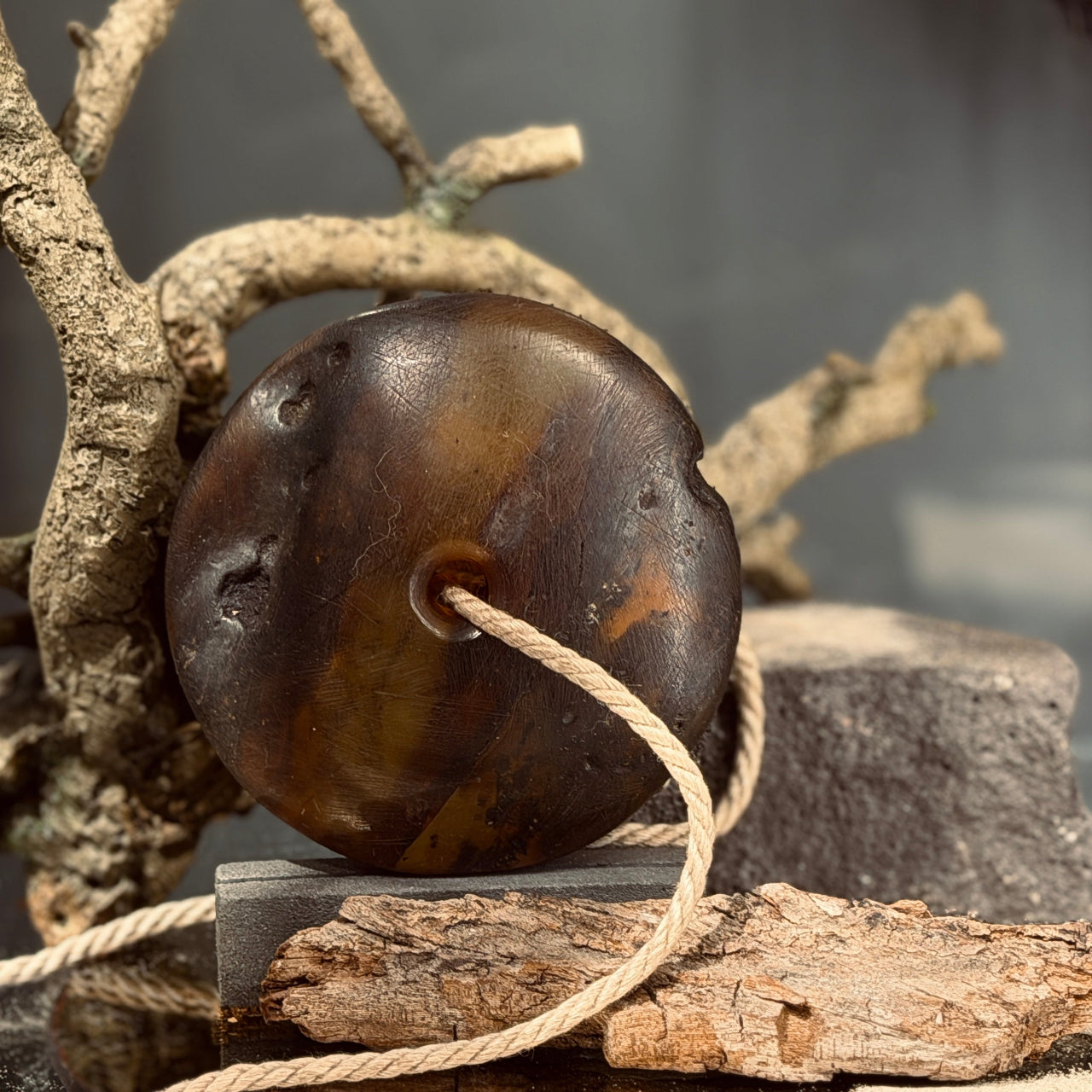 Dzintara kulons DISKS lina auklā