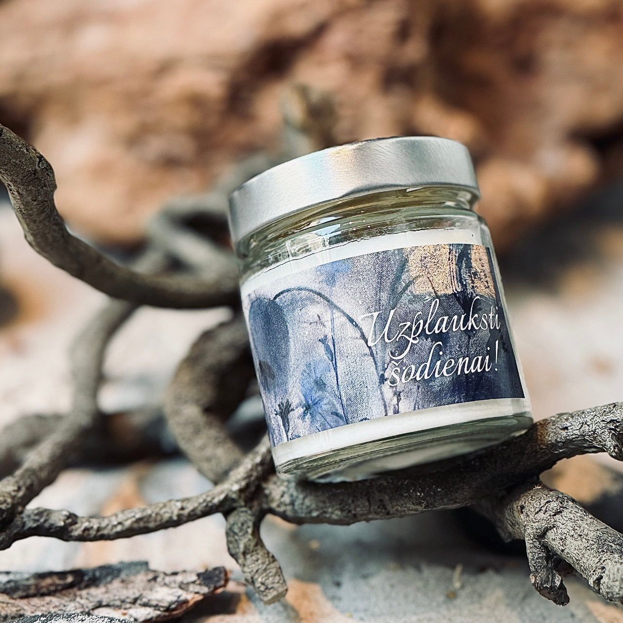 Palmu vaska sveces SVĒTKI burciņās