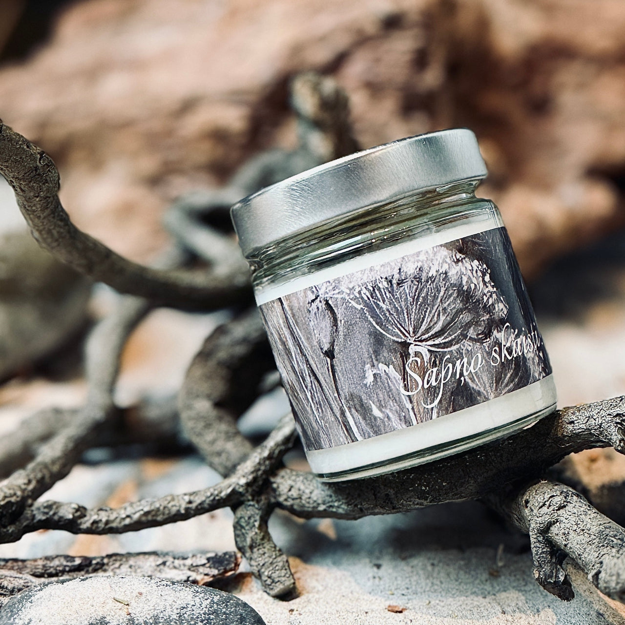 Palmu vaska sveces SVĒTKI burciņās