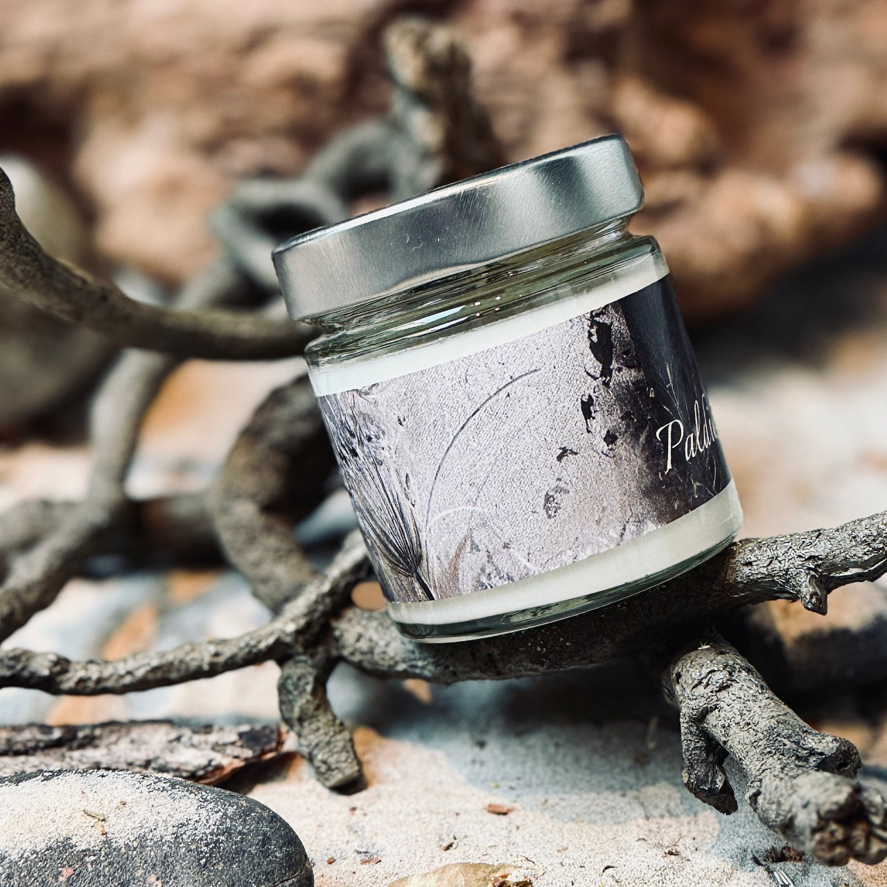 Palmu vaska sveces SVĒTKI burciņās