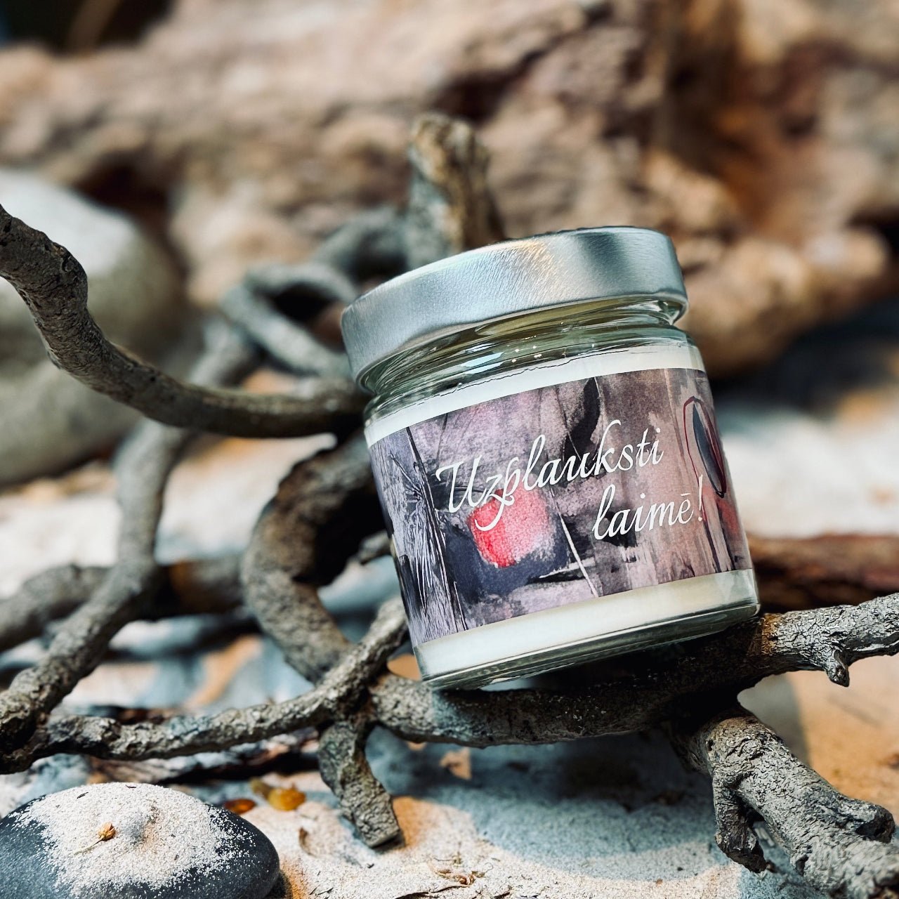 Palmu vaska sveces SVĒTKI burciņās