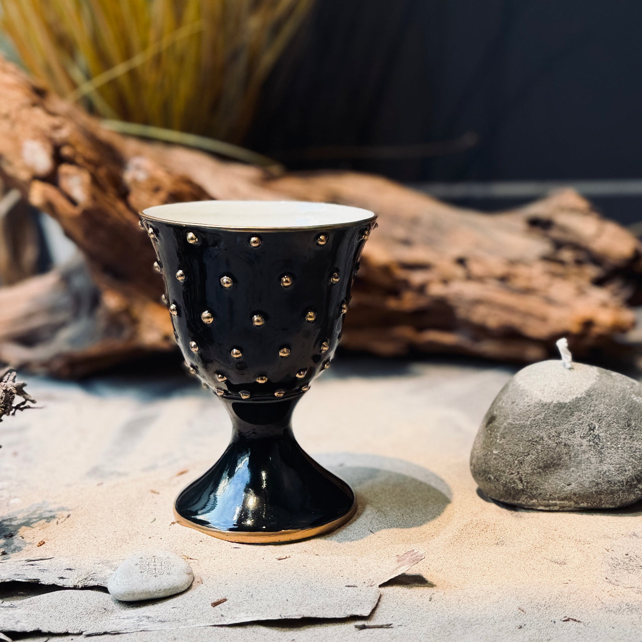 Porcelāna vīna kauss ZELTA PUMPIŅA