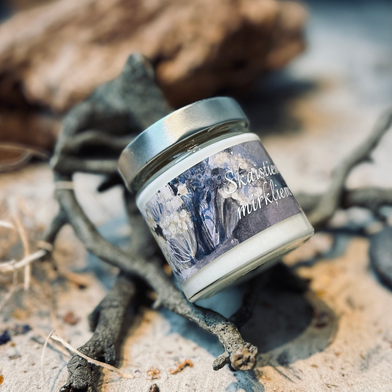 Palmu vaska sveces SVĒTKI burciņās