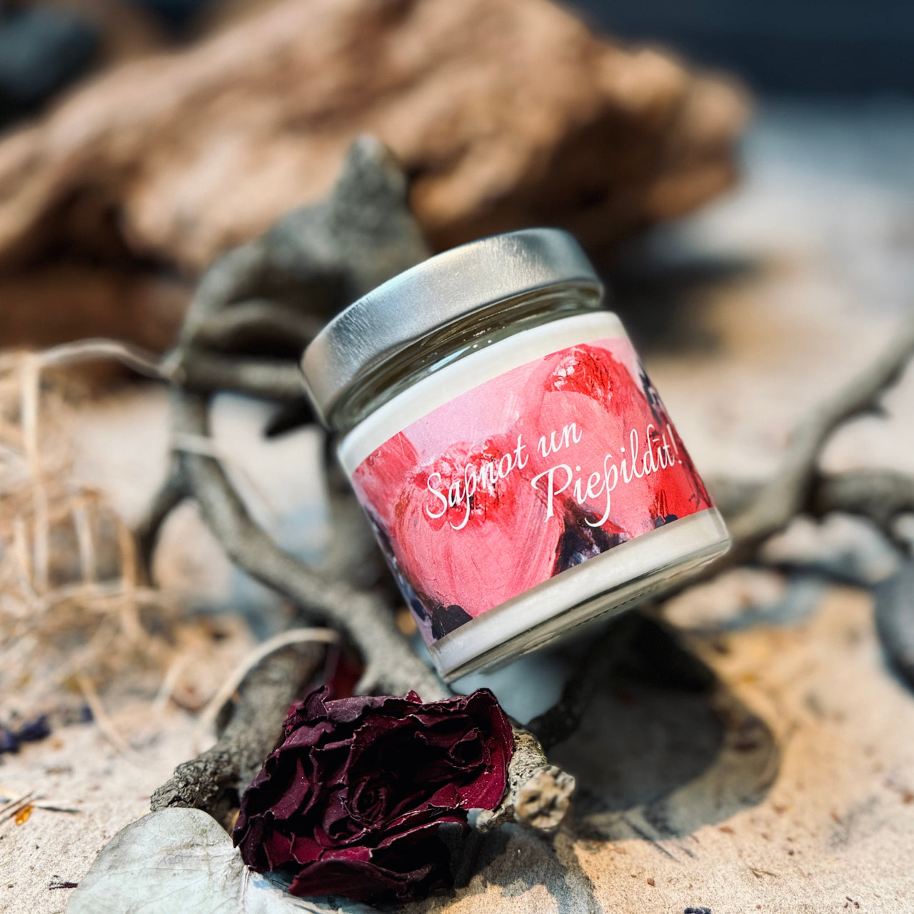 Palmu vaska sveces SVĒTKI burciņās