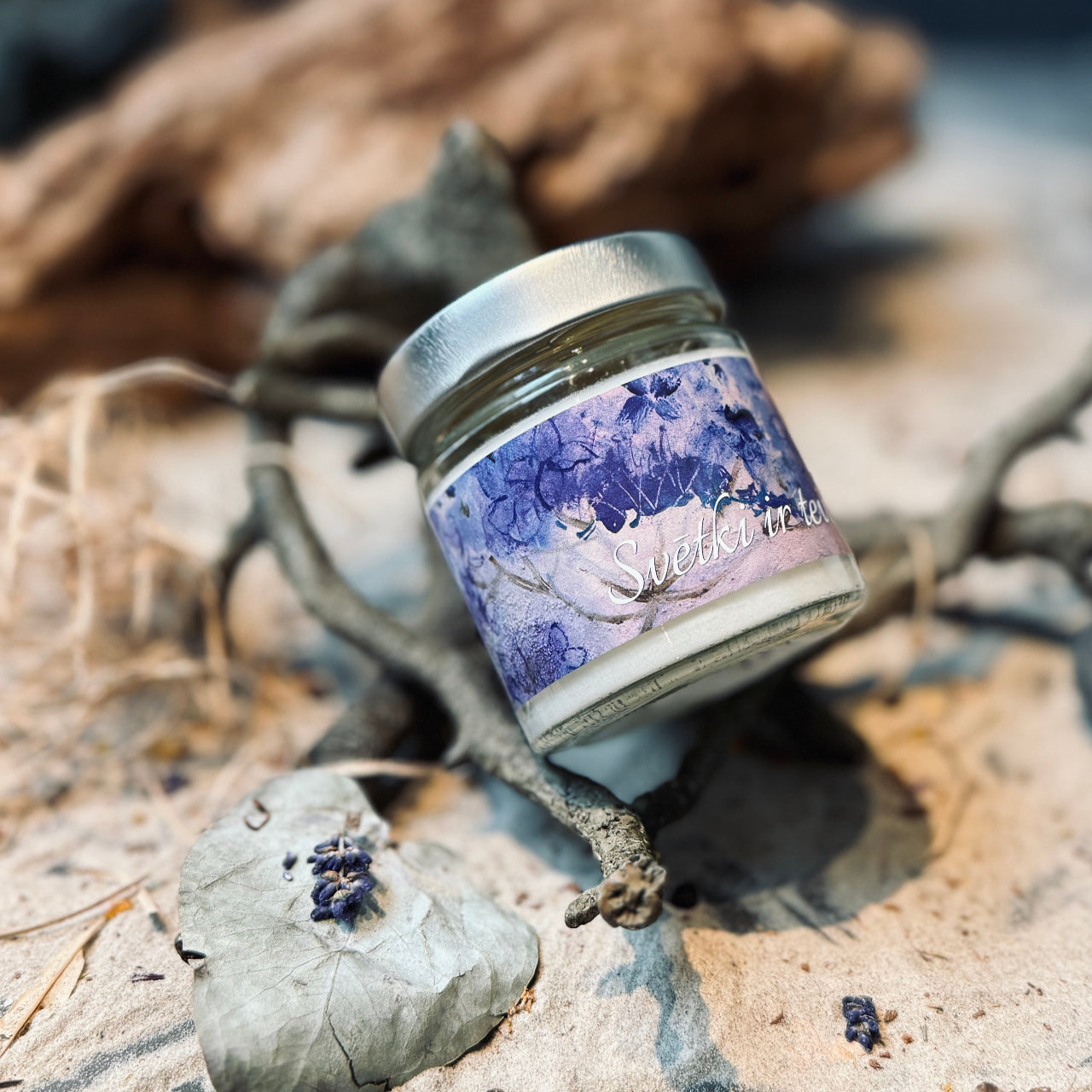 Palmu vaska sveces SVĒTKI burciņās