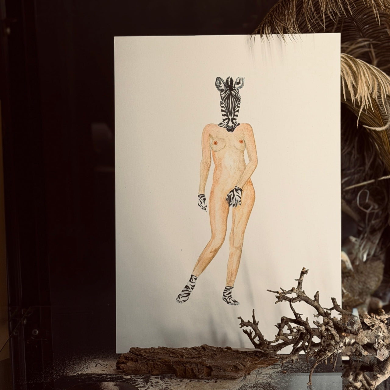 Akvareļu zīmējums ZVĒRI - DĀMAS