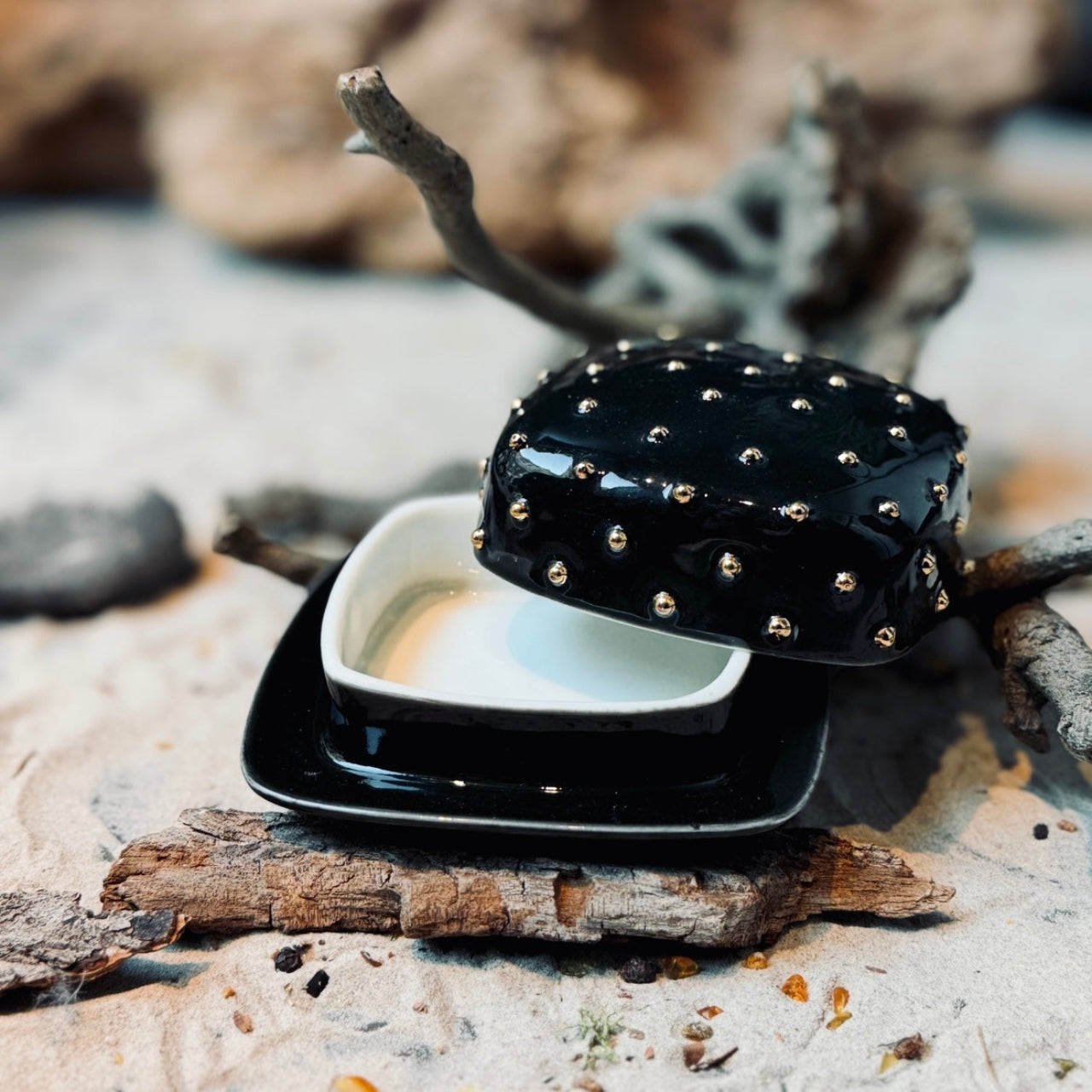 Porcelāna sviesta trauki ZELTA PUMPIŅA