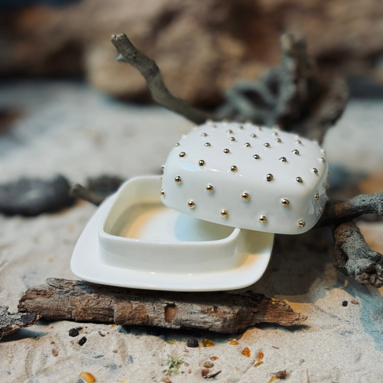 Porcelāna sviesta trauki ZELTA PUMPIŅA