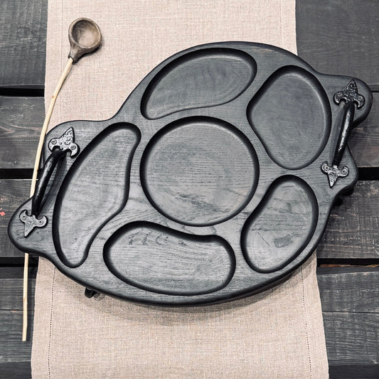 Ozolkoka paplāte ar kaltiem rokturiem