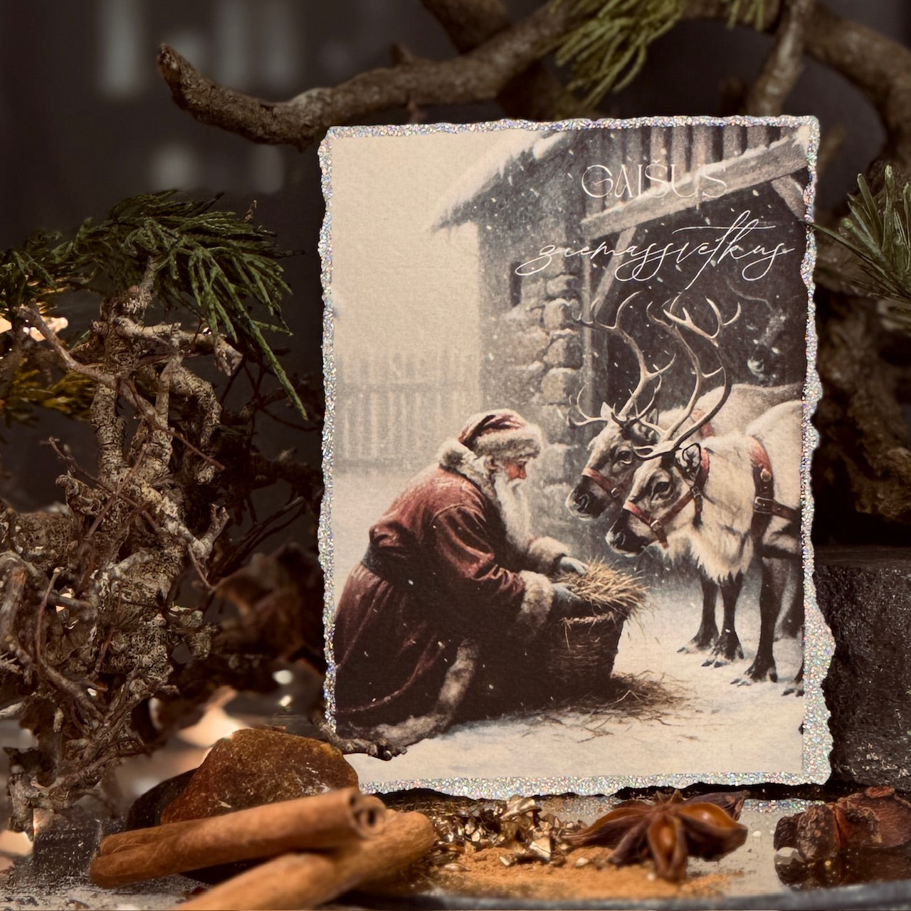 Retro Ziemassvētku kartītes