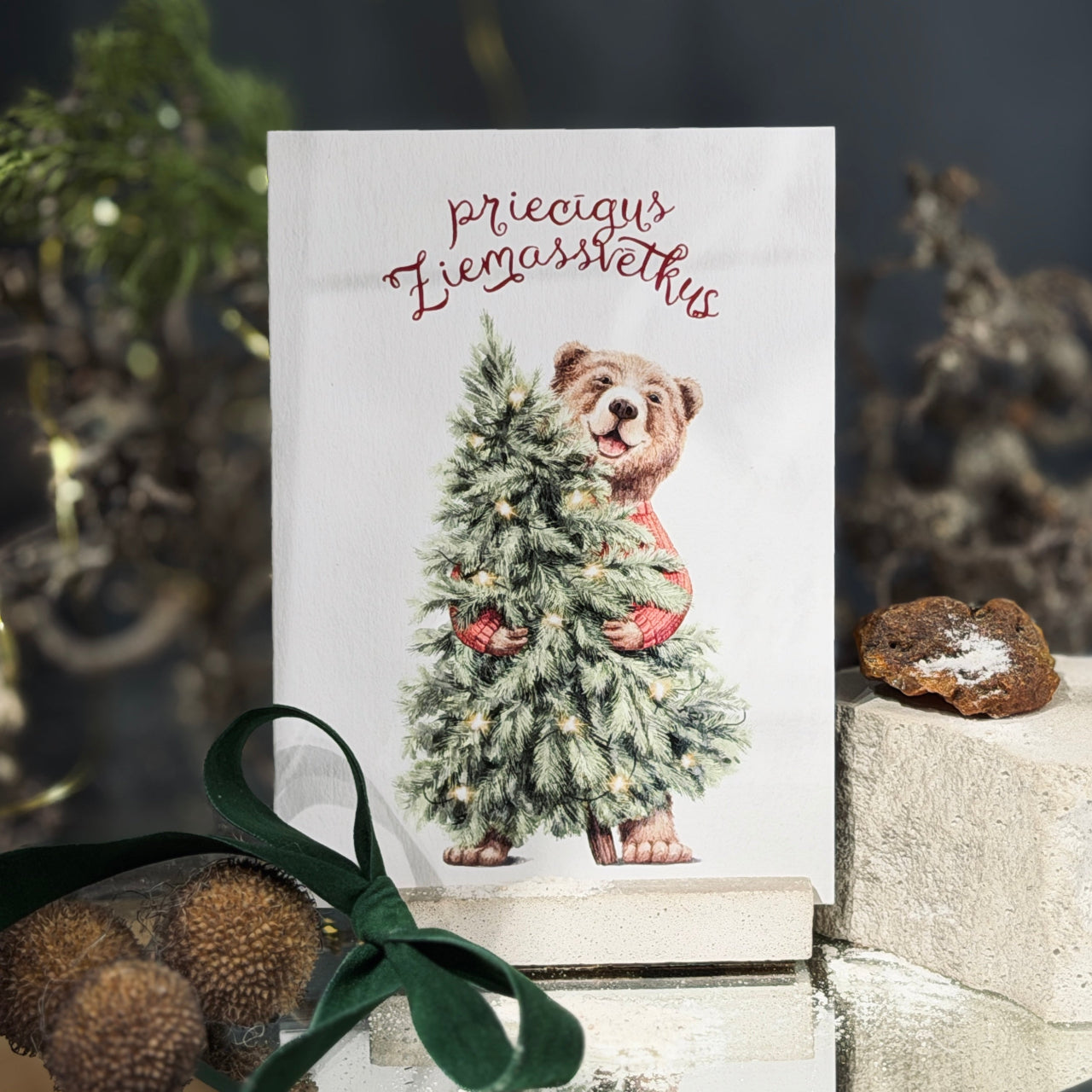 Ziemassvētku kartītes ZIEMASSVĒTKU PASAKA, atveramas kartītes