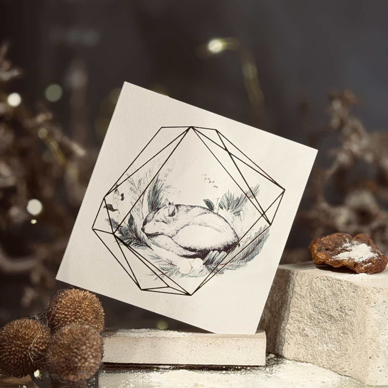 Apsveikuma kartītes ZIEMASSVĒTKI MEŽĀ