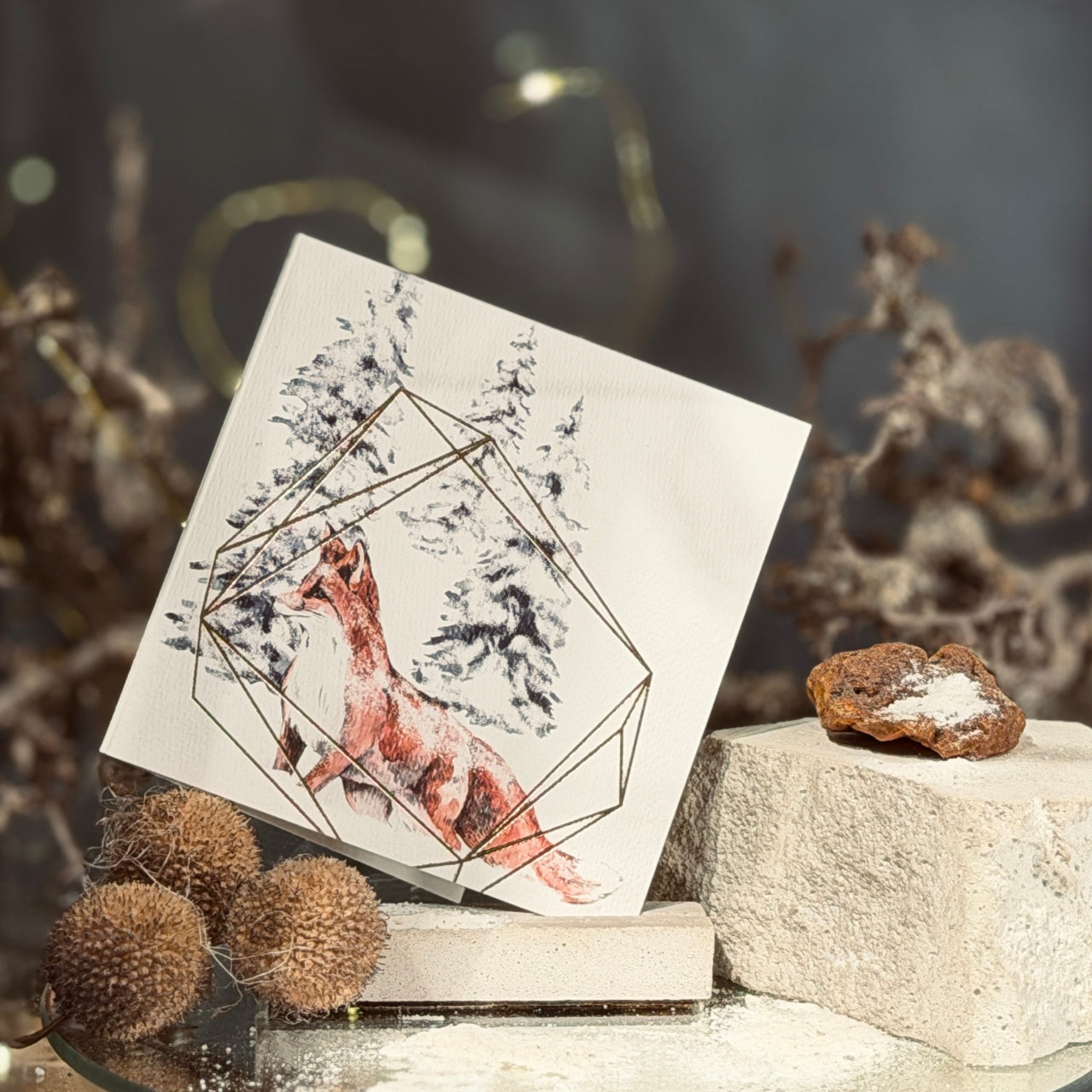 Apsveikuma kartītes ZIEMASSVĒTKI MEŽĀ