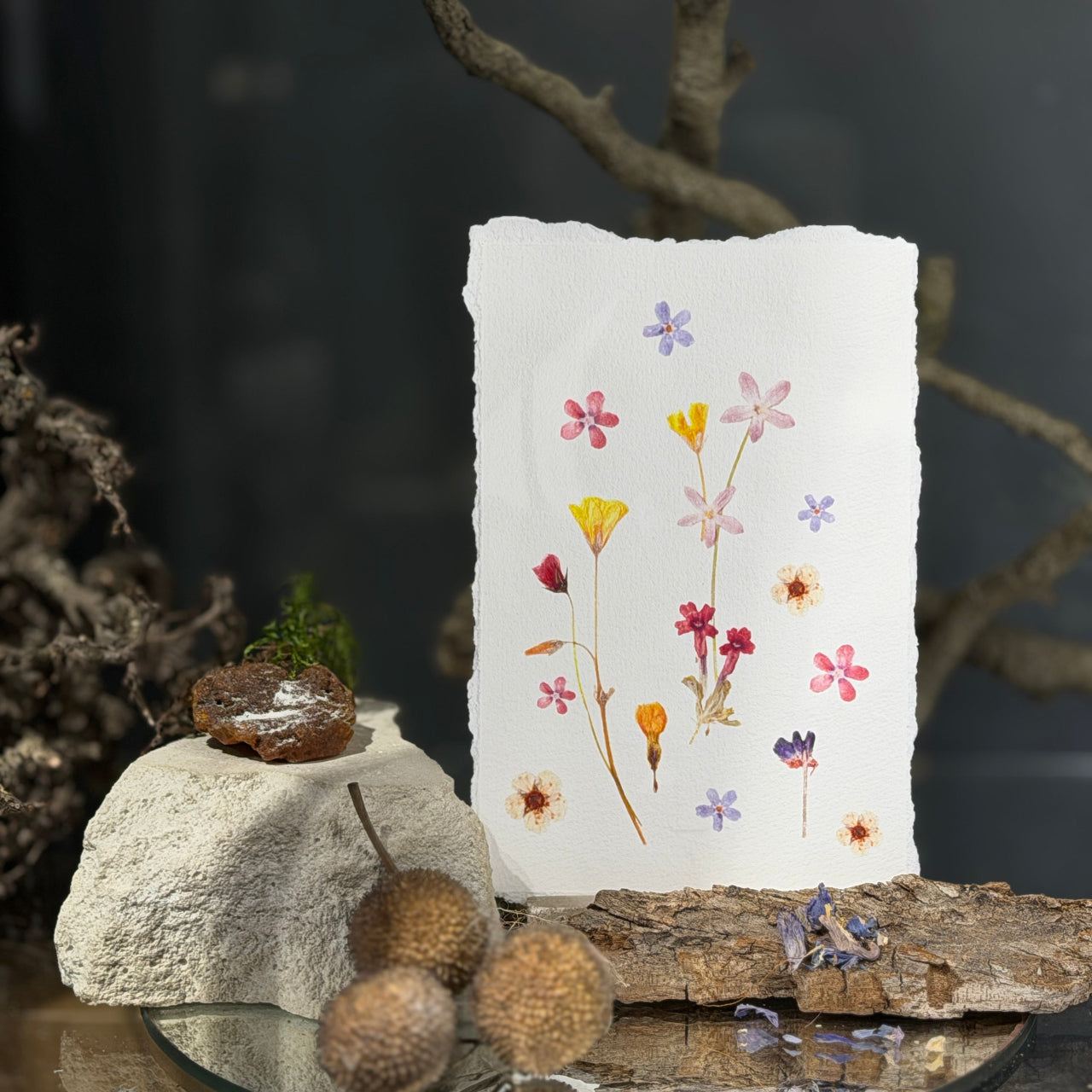 Akvareļu papīra apsveikuma kartītes AKVAREĻU ZIEDI