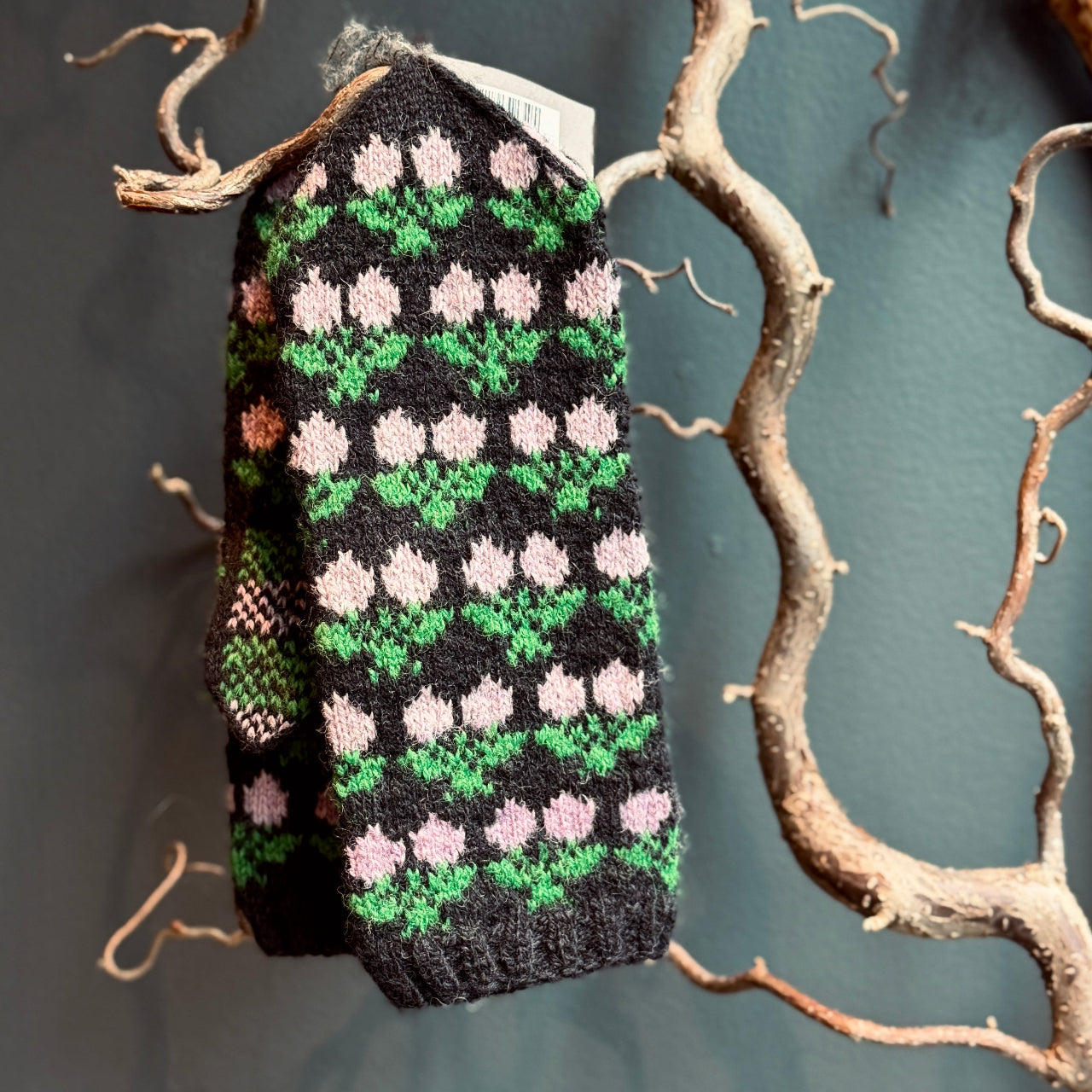 Adīti rakstaini vilnas dūraiņi ZIEDS